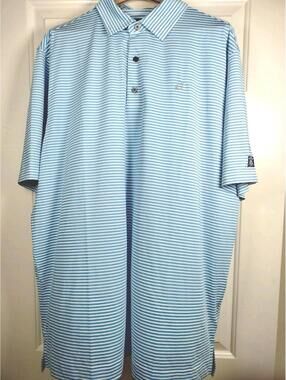 FootJoy Men’s XL Golf Polo Shirt Blue White Striped Performance Stretch ProDry